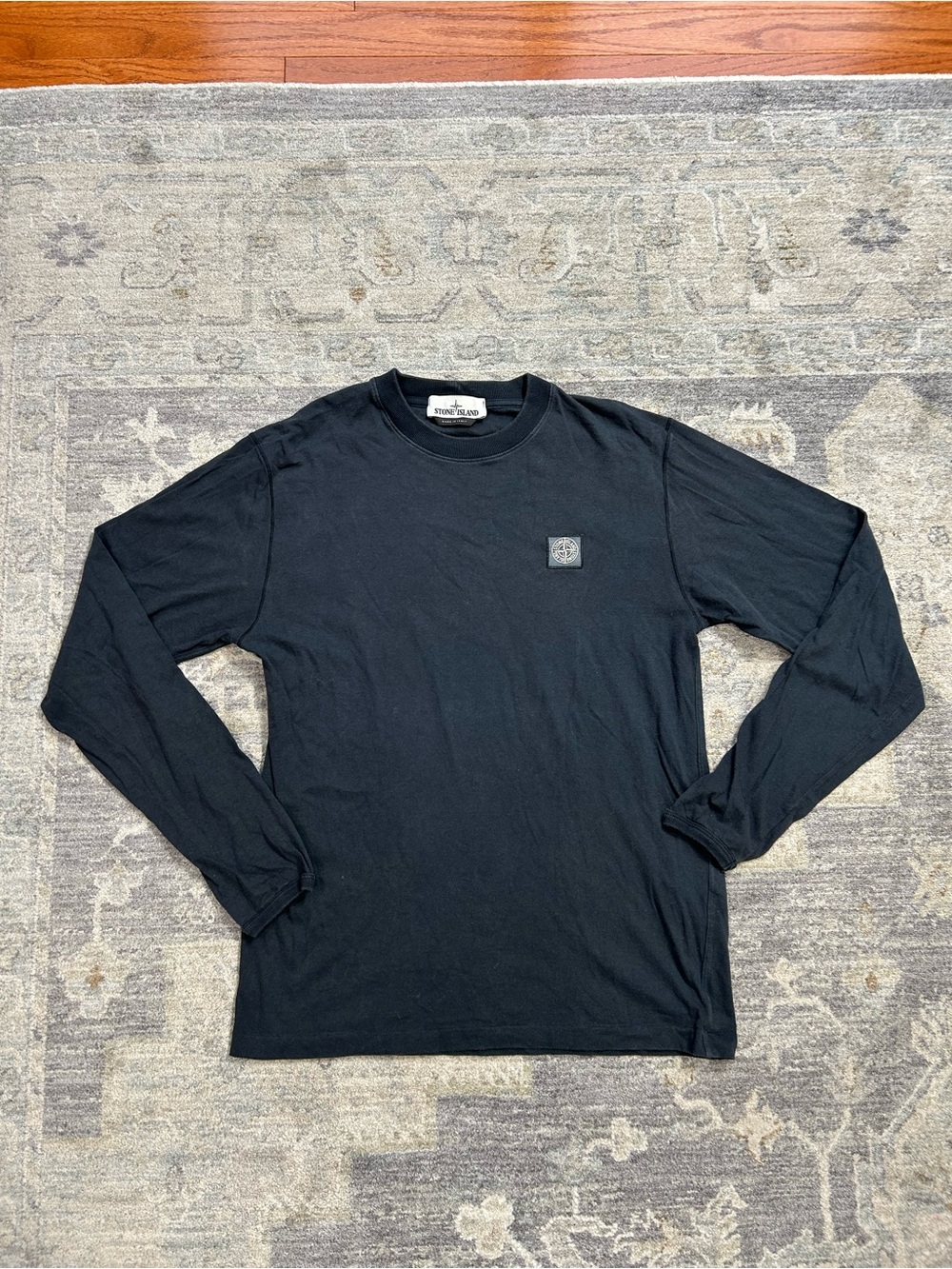 Stone Island Men’s Small Navy Long Sleeve T-Shirt Compass Logo